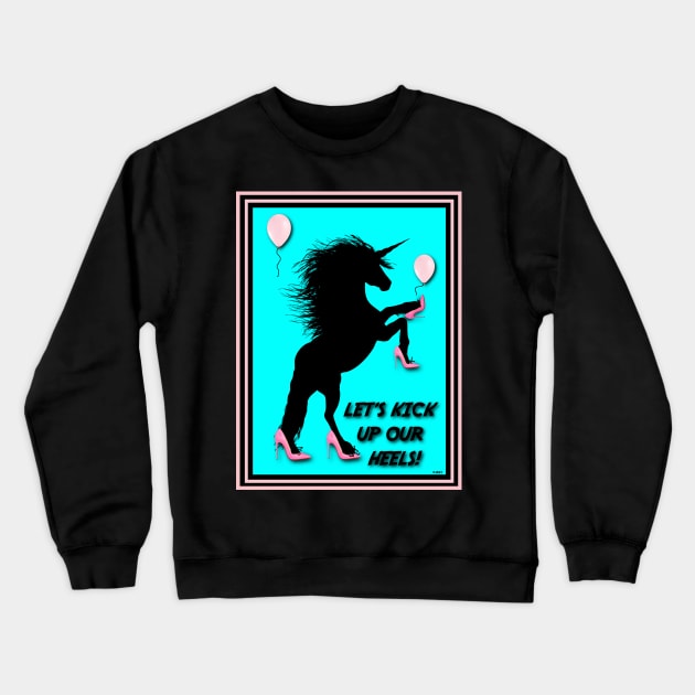 KICK IT UP UNICORNS Crewneck Sweatshirt by PETER J. KETCHUM ART SHOP